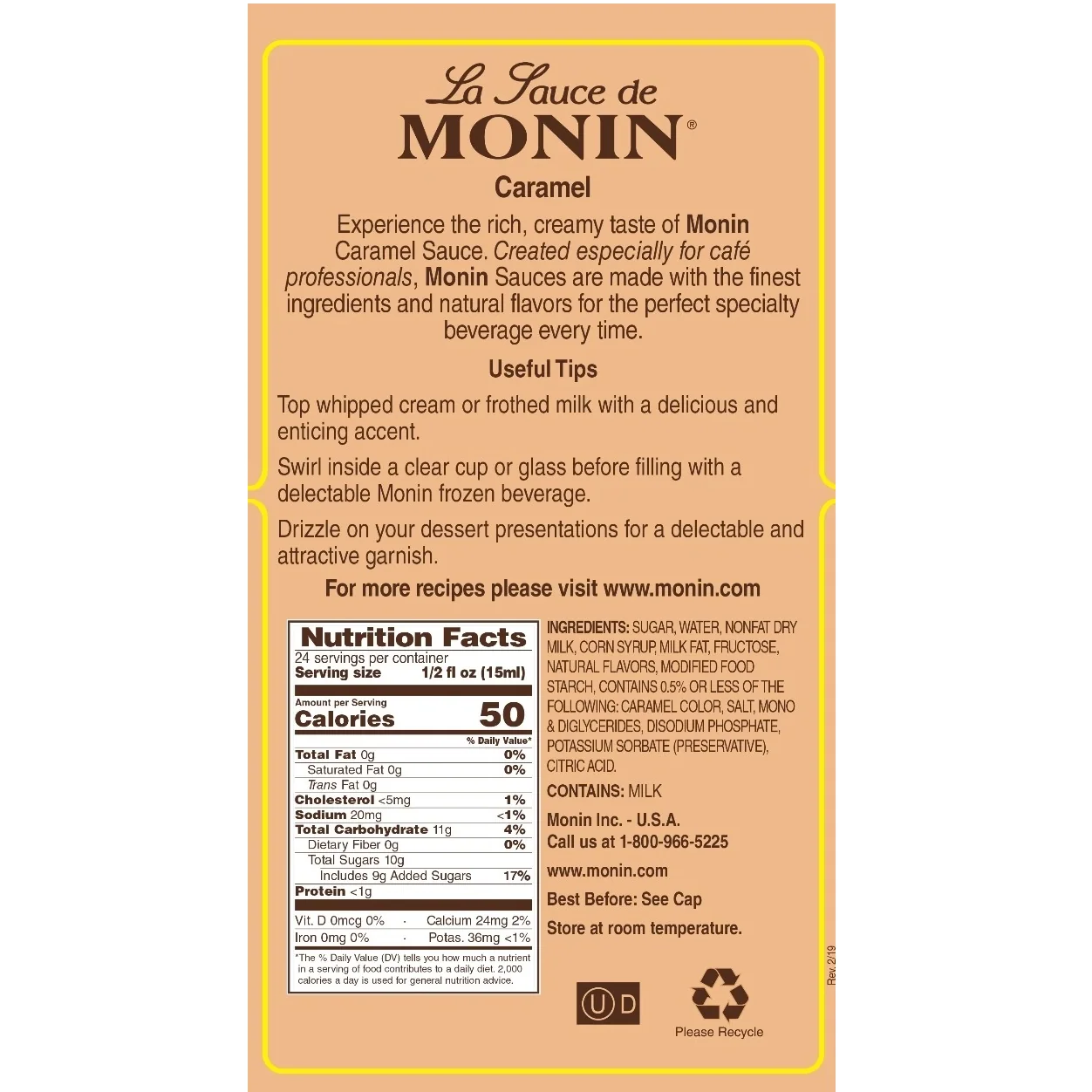 Monin Caramel Sauce - 12oz Coffee - Image 4