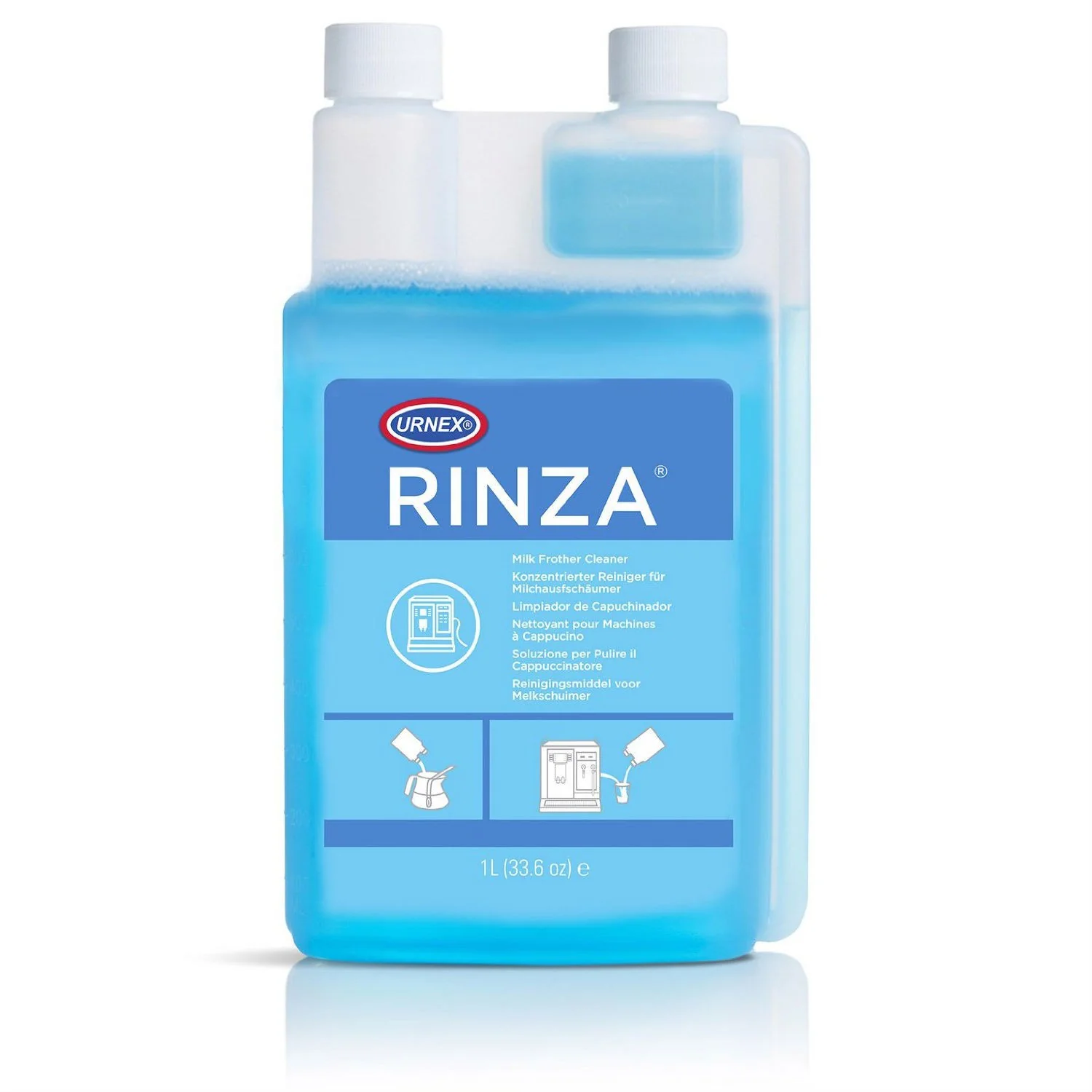Urnex Rinza Milk Frother Steam Wand and Milk Pitcher Cleaner Bottle