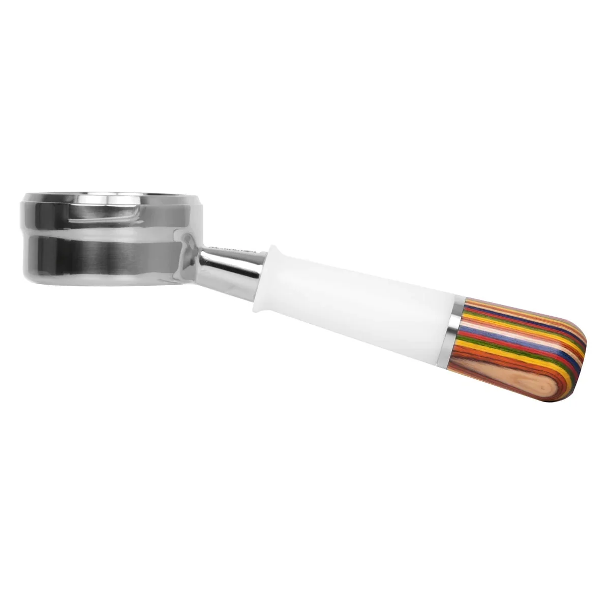 Pesado Stainless Steel Bottomless Hybrid Portafilter (5.0mm) - Black / Bronze Coffee - Image 12