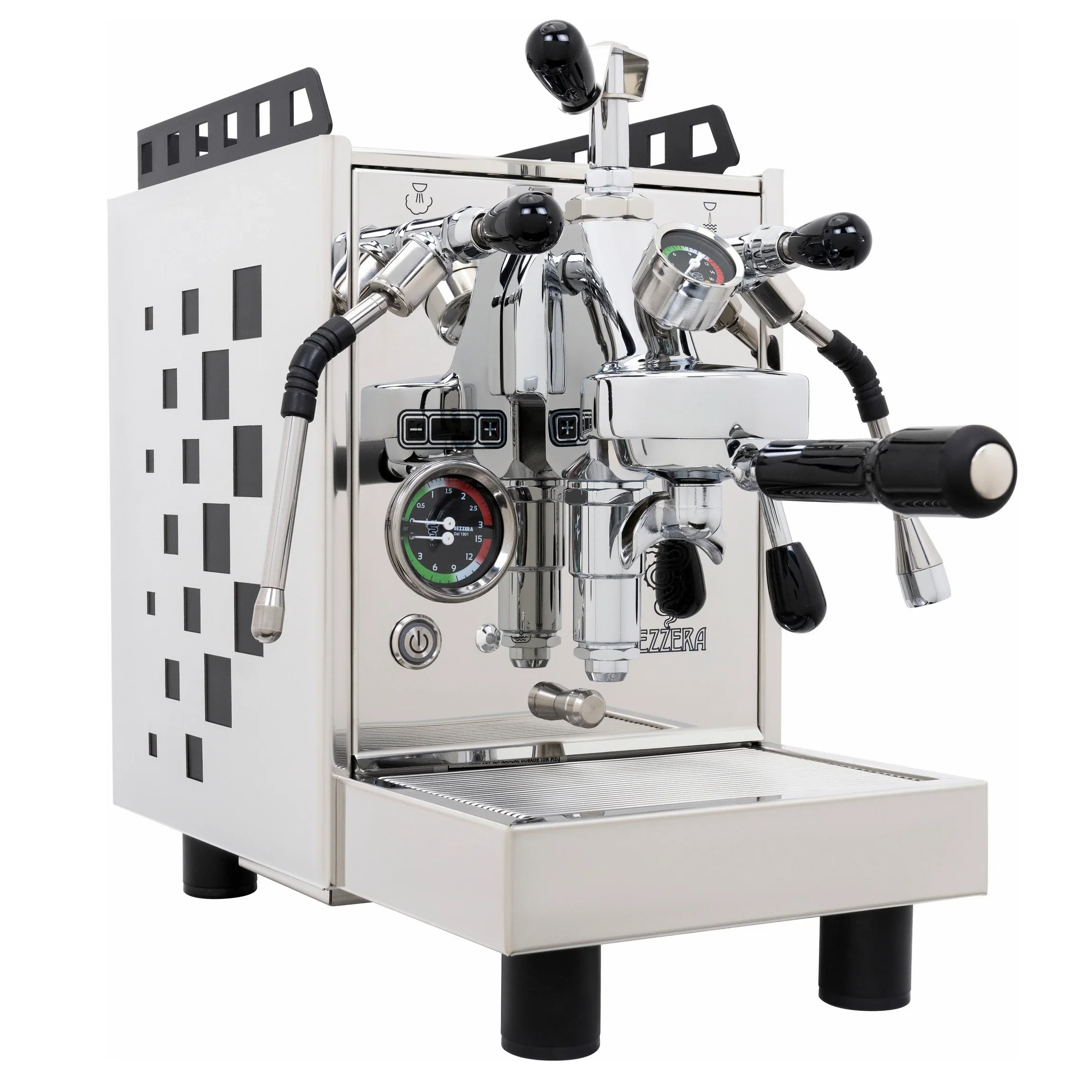 Bezzera Aria TOP Espresso Machine - Black / Rosewood Grinder