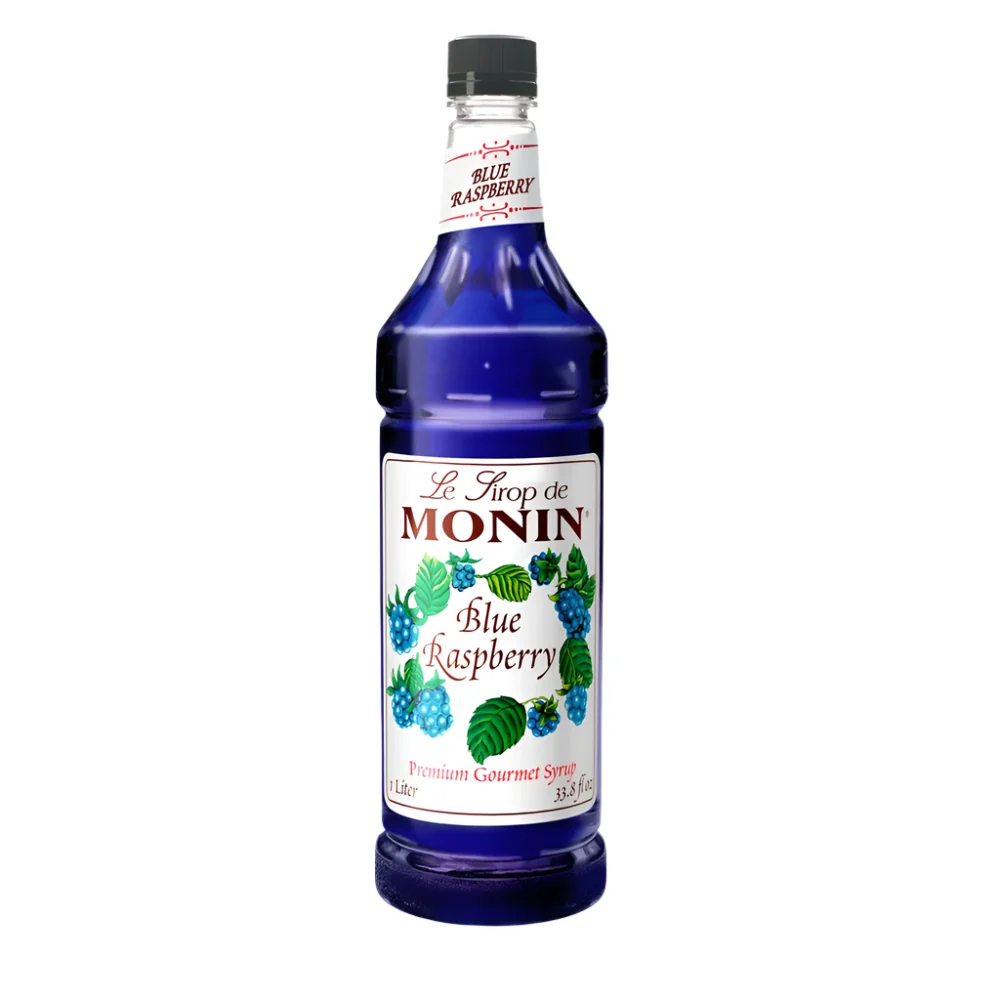 Monin Blue Raspberry Syrup Bottle