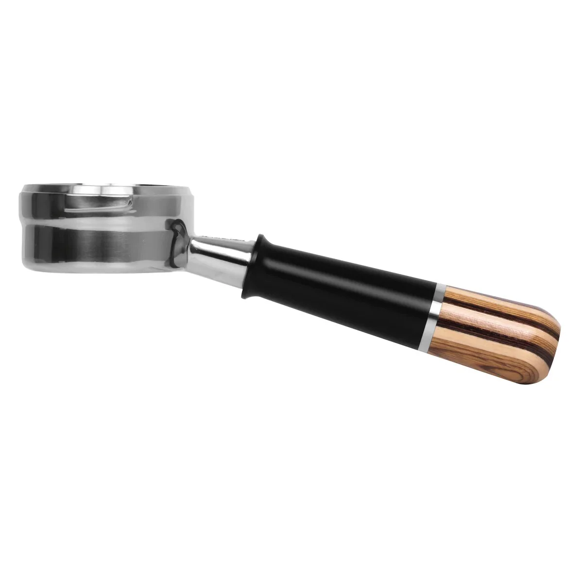 Pesado Stainless Steel Bottomless Hybrid Portafilter (5.0mm) - Black / Bronze Coffee - Image 7