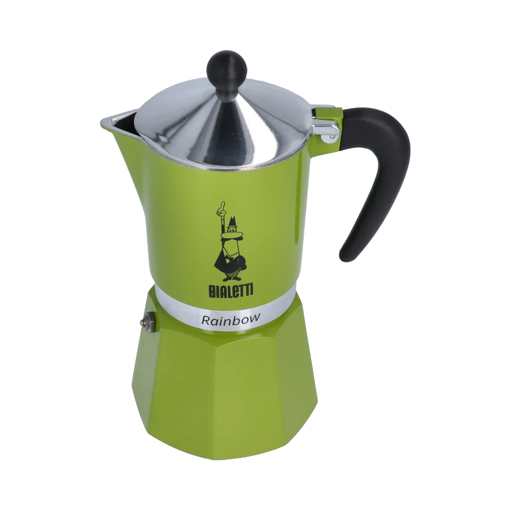 Bialetti Moka Rainbow Stovetop Espresso Maker - 3 cup (150ml) / Green Coffee - Image 2