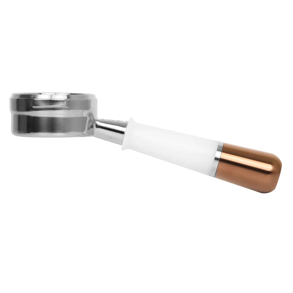 Pesado Stainless Steel Bottomless Hybrid Portafilter (5.0mm) - Black / Bronze Coffee - Image 9