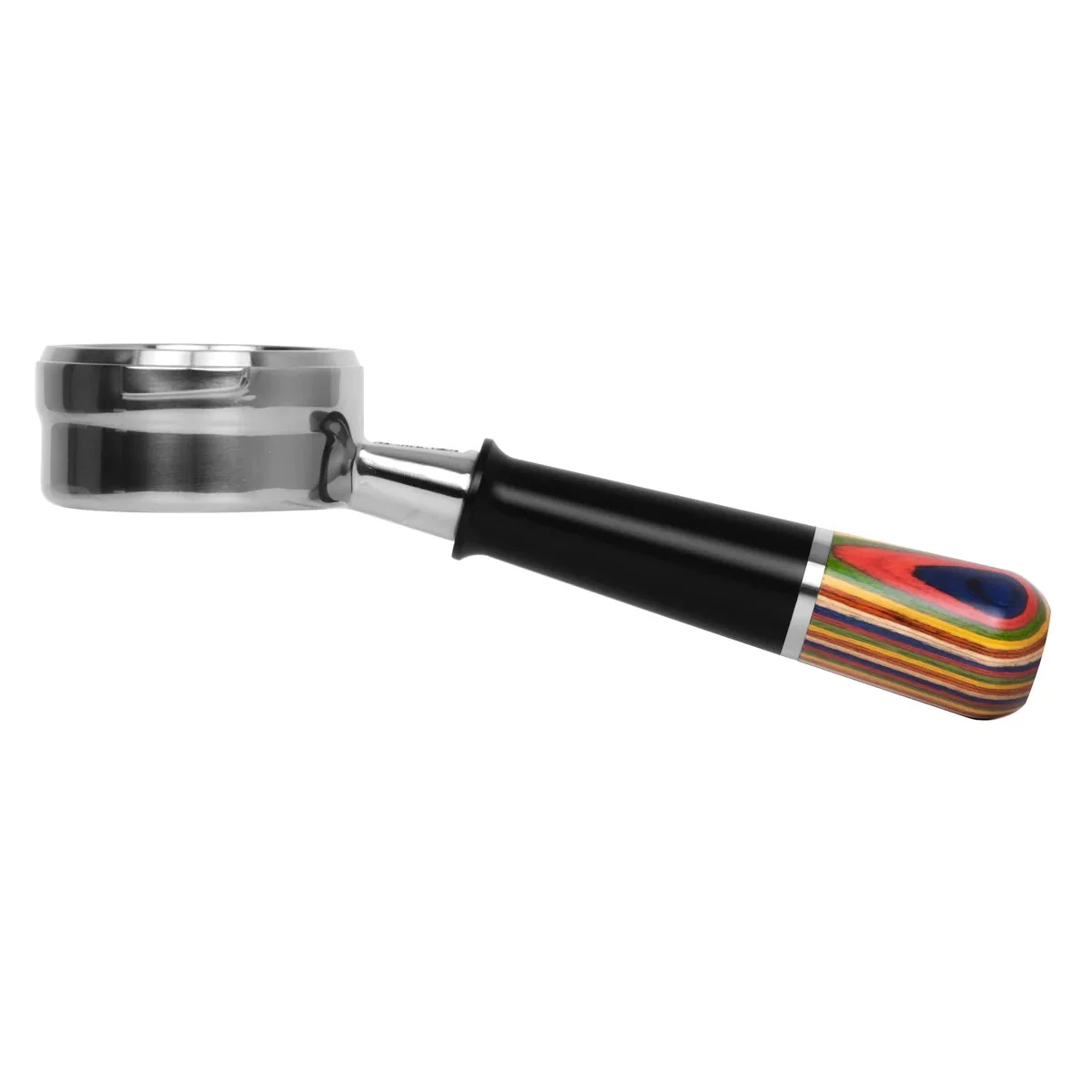 Pesado Stainless Steel Bottomless Hybrid Portafilter (5.0mm) - Black / Bronze Coffee - Image 6
