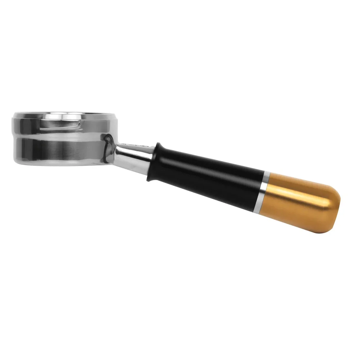 Pesado Stainless Steel Bottomless Hybrid Portafilter (5.0mm) - Black / Bronze Coffee - Image 4